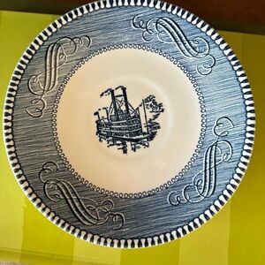 Currier& Ives Blue and White Saucers